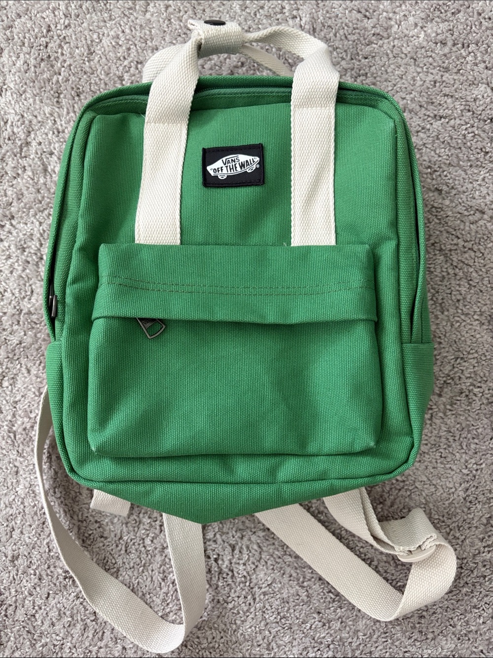 Vans Green Canvas Mini Backpack with Contrast Straps